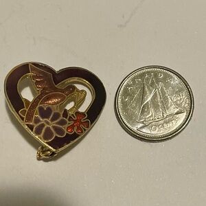 Enamel Bird Flowers Brooch Vintage Jewelry